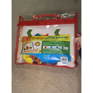 Melissa & Doug Magnetic Pattern Block Kit Wooden Toy 113 Pieces
